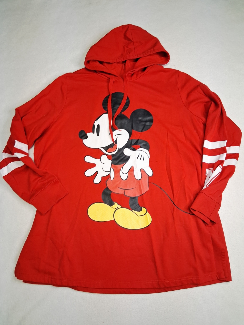 Disney Red Mickey Mouse Long Sleeve Hoodie Tee
